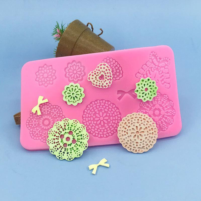 Молд силіконовий Мереживо 180 на 100 мм рожевий Київ - фото 1