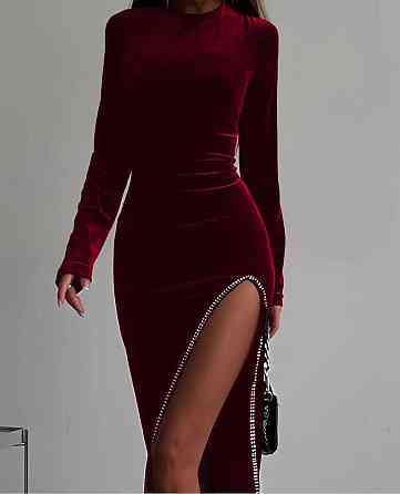 Женское привлекательное романтическое платье бархат (Турция) Бордо, 42/44 Одесса