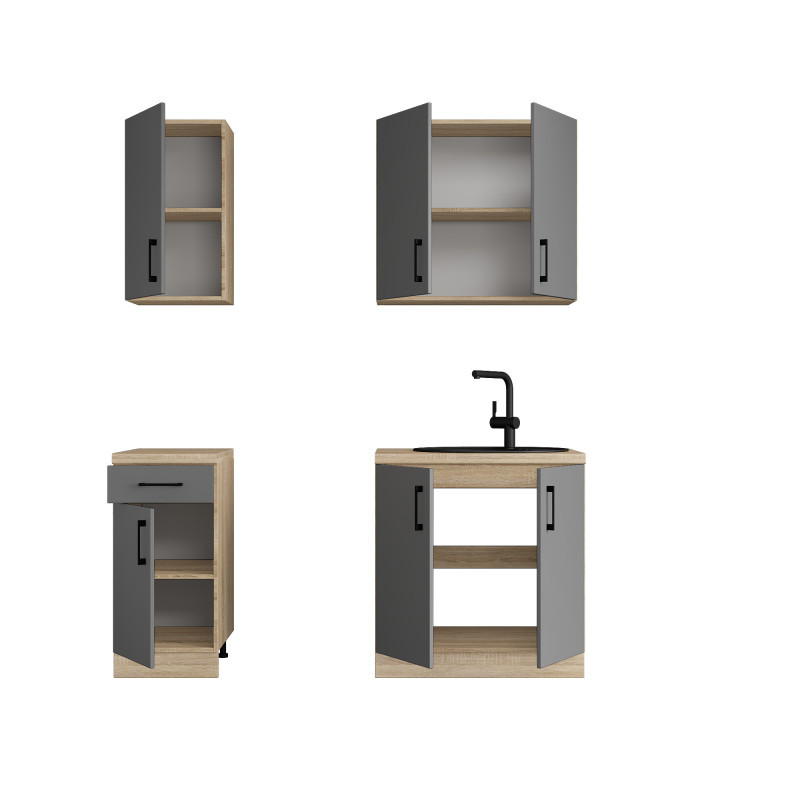 Кухня модульна Эверест Оптима набор №1 Графит 1,8 м (без столешницы) (DTM-5693) Львов - изображение 3