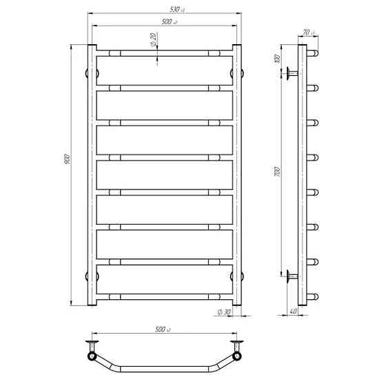 Рушникосушарка UNIO LS ЕU 900-500-8  Драбинка Скоба електро Київ