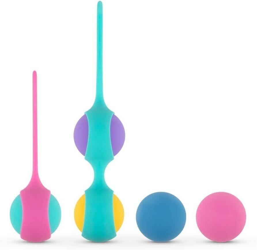 Набір вагінальних кульок PMV20: Vita – Kegel Ball Set, маса 40, 50, 60 г, два тримачі Sex Aura Київ - фото 2