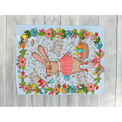 Рушник Руно вафельний набивний Великдень блакитний 45х60 см (205.15_Великдень блакитний_1) Вінниця - фото 2