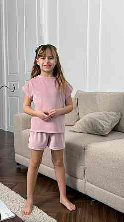 Дитяча піжама з плюш-велюру Пудра 134-140 Харків