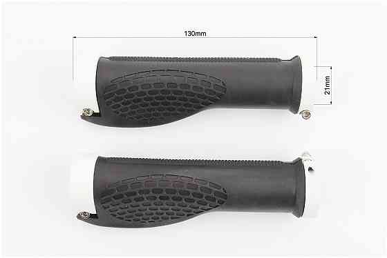 Ручки керма 130мм з затискачем Lock-On з двох сторін, ергономічні, чорно-білі Київ