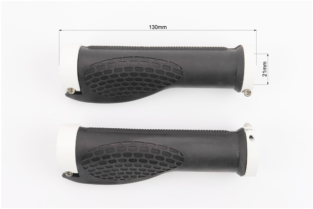 Ручки керма 130мм з затискачем Lock-On з двох сторін, ергономічні, чорно-білі Київ - фото 2