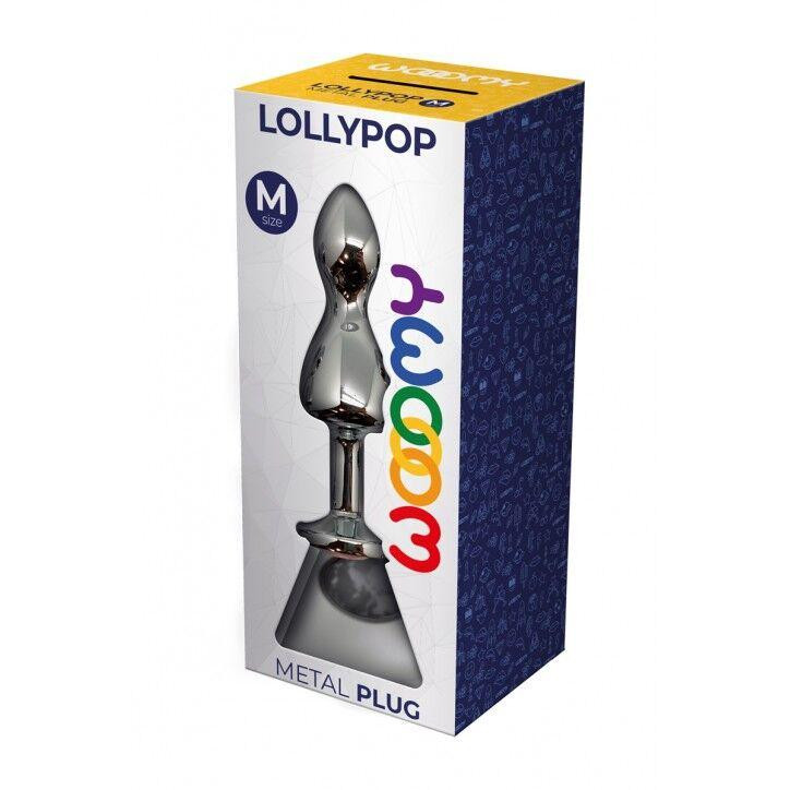 Металлическая анальна пробка Wooomy Lollypop Double Ball Metal Plug M, диаметр 3,1 см, длина 9,4 см Sex Aura Киев - изображение 3