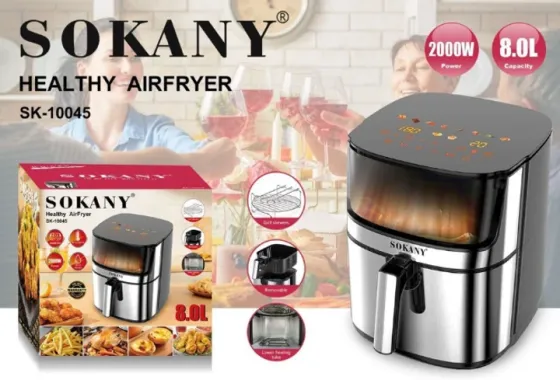 Аэрофритюрница Sokany SK-10045 2000Вт, чаша из нержавеющей стали, таймер, регулировка температуры Одесса