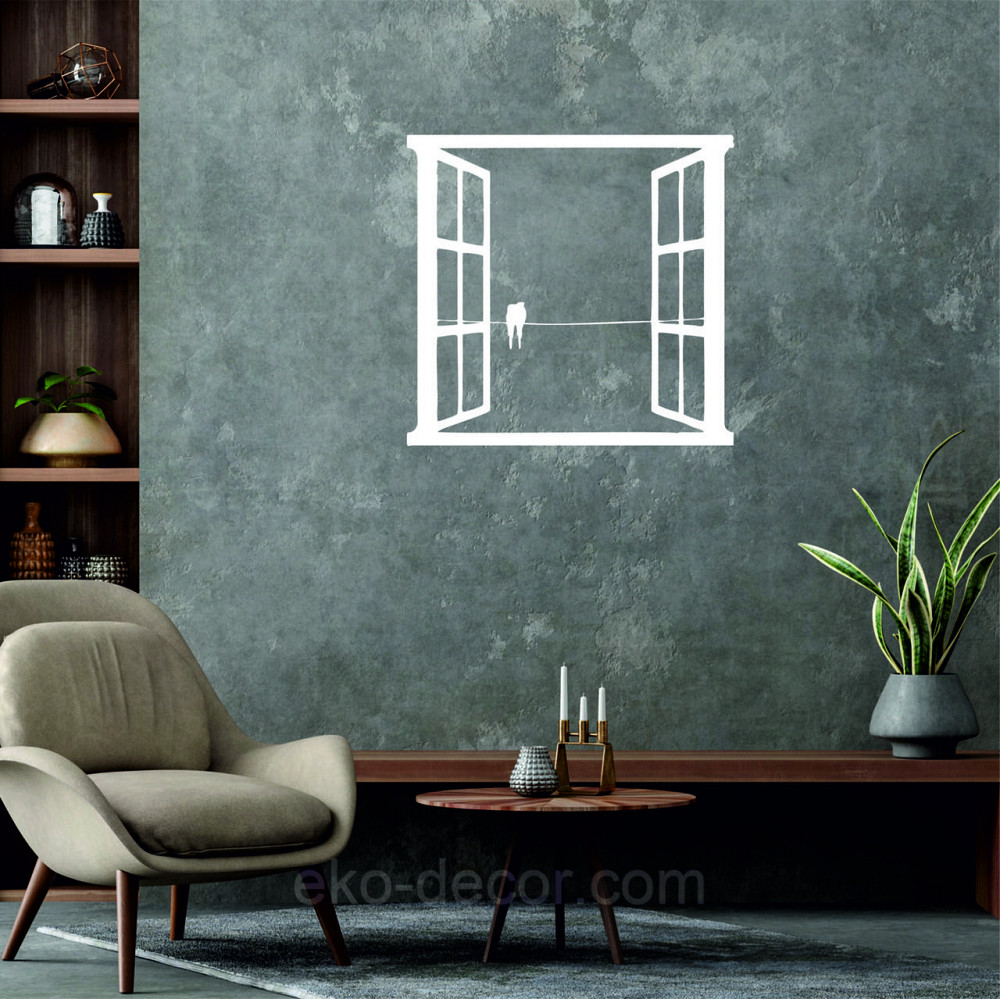 Декоративное настенное Панно «Птицы в окне» Декор на стену 50*47 см, Белый Киев - изображение 6