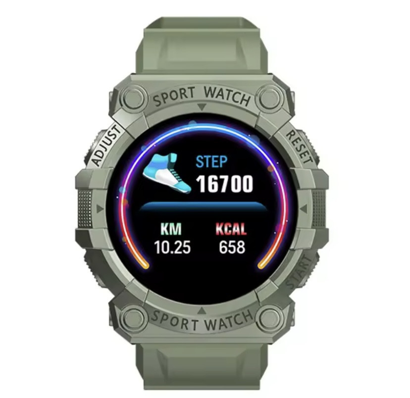 Cпортивные смарт часы 46 мм циферблат зеленый Киев - изображение 1