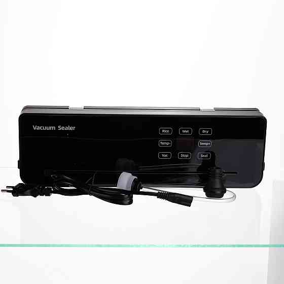 Вакууматор побутовий сенсорний для сухих і вологих продуктів 120 Вт із вбудованим різаком пакувальник вакуумний Чорний HP-11-29B Київ