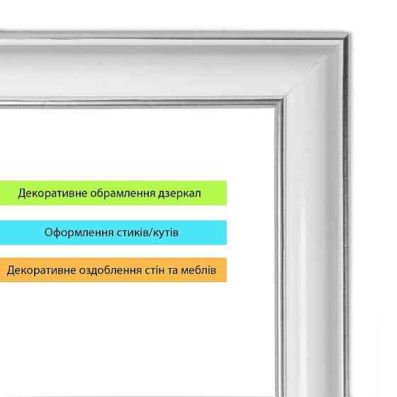 Молдинг 3000х20х8,5 мм Белый с серебром SW-00002674 Днепр