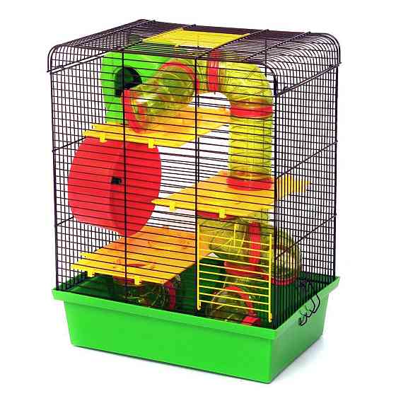 Клітка Хом'як 3 Люкс для сімей малих гризунів з аксесуарами оцинкована (33.5 х 23 х 43 см), Лорі Київ