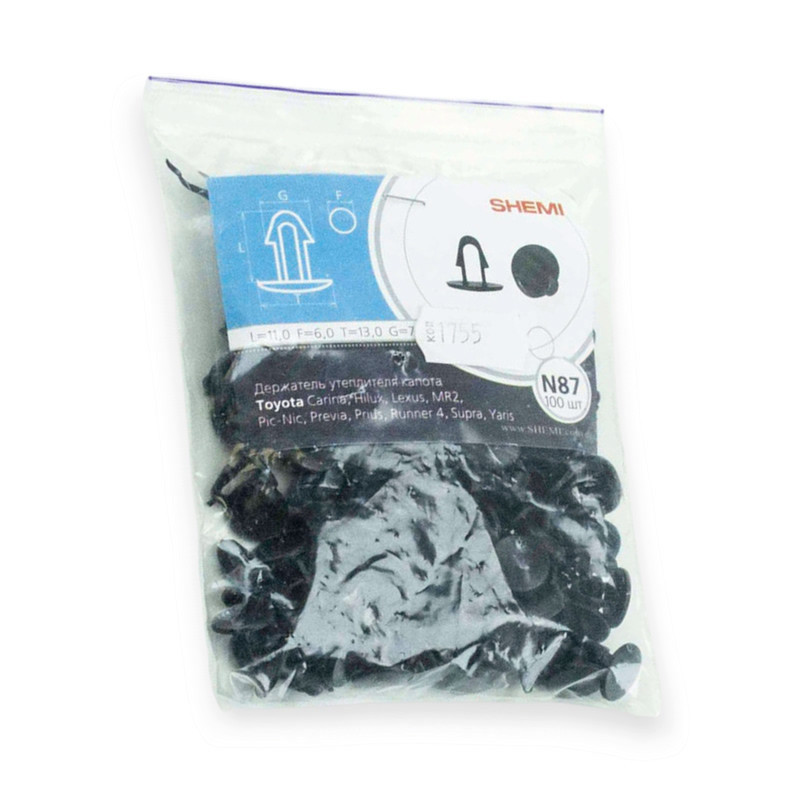Кліпса №87 утеплювача капота автомобіль Тойота Carina, Hilux, Lexus (отв6.0ш13дл 11) (100шт) Мукачево - фото 2