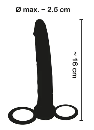 Анальное дилдо с кольцом на пенис (черный) Sex Aura Киев
