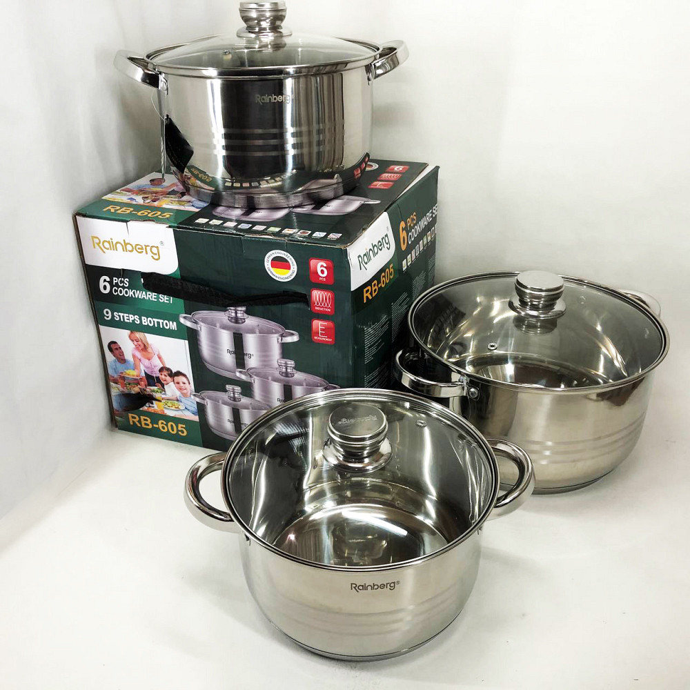 Набор кастрюль хорошего качевства Rainberg RB-605 8 шт, Набор кастрюль для электроплиты RD-25 Львов - изображение 9