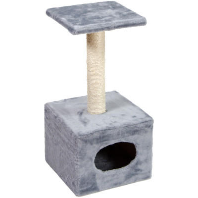 Дряпка (кігтеточка) для котів Природа Д1 з будкою (сіра) (4820157403068) Вінниця - фото 1