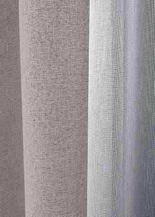 Комплект штор VR-Textil 100% блэкаут ASHEN NIGHT 150х270 2шт и Тюль 600х270 1847ш-1153т тауп с белым 71-084/5 Киев