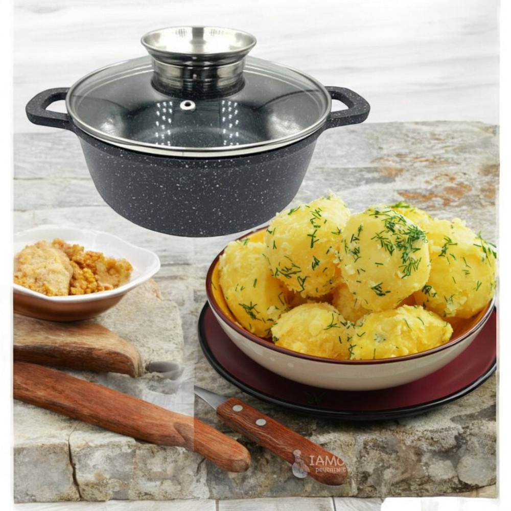 Мраморный казан UNIQUE UN-5273, 2.3 л, черный, диаметр 20 см Одесса - изображение 1