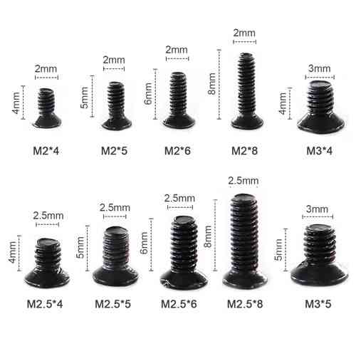 Набір потайних винтів для ноутбуків M2, M2.5, M3, 500 шт. Київ