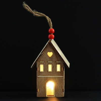 Украшение декоративное YES! Fun Домик 10 см Дерево LED (975067) Винница - изображение 2