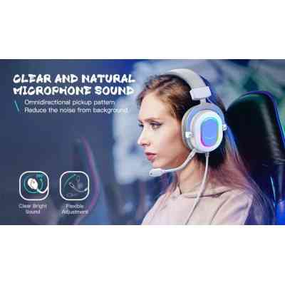 Наушники Fifine H6 RGB 7.1 White (H6W) Винница