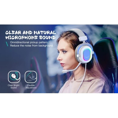 Навушники Fifine H6 RGB 7.1 White (H6W) Вінниця - фото 6