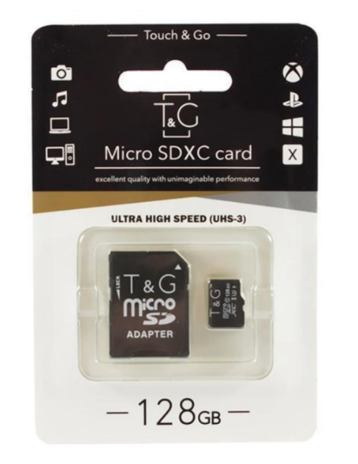 Карта пам'яті microSDHC T&G 128GBSD клас 10 (з адаптером) (Гарантія 3 роки) Дніпро - фото 1
