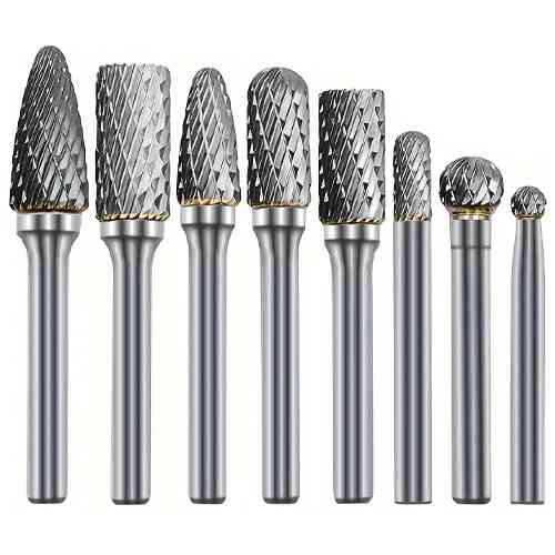 Набір борфрез по металу 8шт, хвостовик 6мм, карбід вольфраму, в кейсі, для шліфування та гравіювання Київ