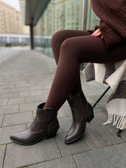 Edan Instruments Черевики жіночі демісезонні з натуральної шкіри, на підборах утеплені р. 36-40 Коломия - фото 1