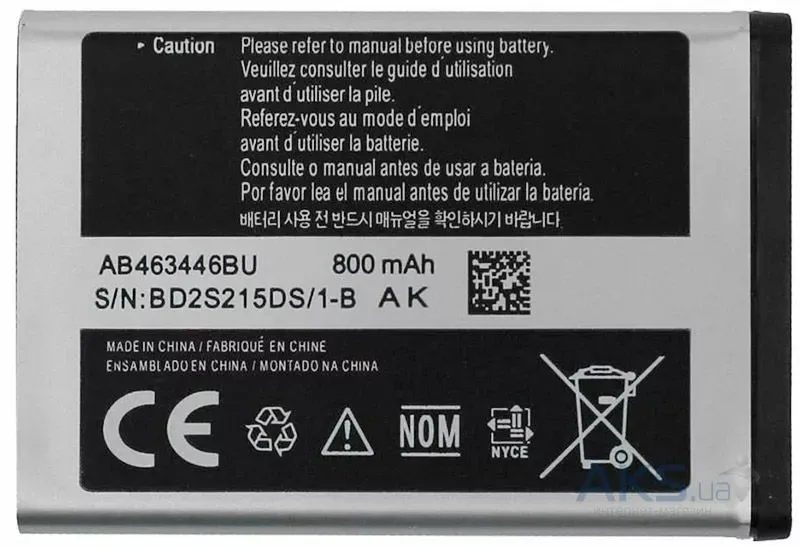 Б/У Аккумулятор для телефонов Samsung AB463446BU (800 mAh) Днепр - изображение 2