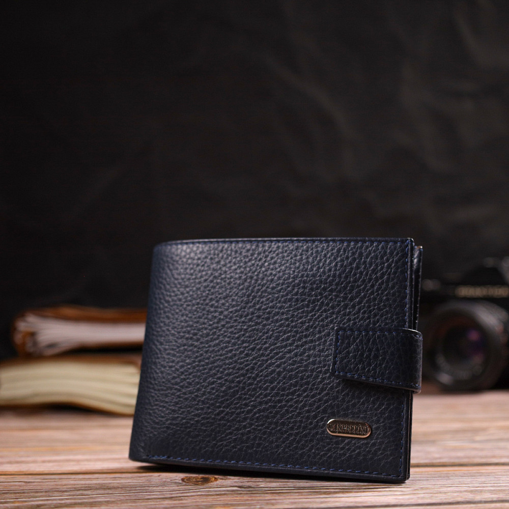 Популярний горизонтальний гаманець для чоловіків із натуральної шкіри флотар CANPELLINI 21884 Синє Київ - фото 6
