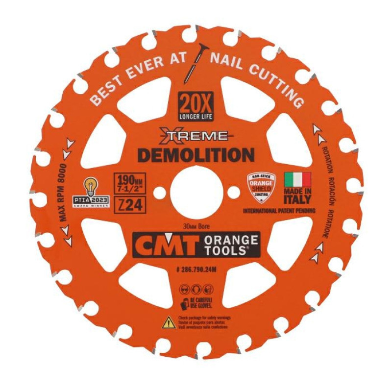 Пиляльний диск по деревині з цвяхами CMT 190x30x24z K2.3/1.2 (286.790.24M) Одеса - фото 1