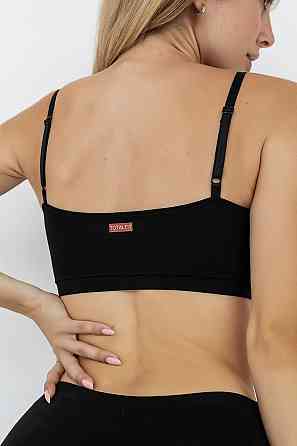 Бюстгальтер без кісточок на резинці знизу (без застібок) TotalFit T51-KHL11 XS, S, M, L, XL, XXL, 3XL, Черный Киев