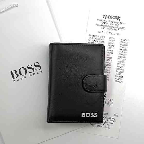 Мужской брендовый кошелек на застежке Boss (7702) Киев