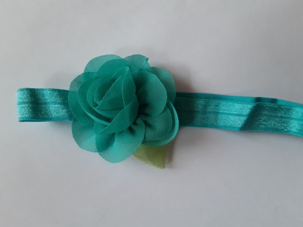 Дитяча пов'язка блакитна - розмір універсальний (на резинці), розмір квітки 5,5 см Київ - фото 2