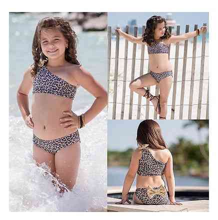 Детский раздельный купальник с повязкой леопардовый Киев