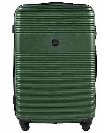 Валіза пластикова WINGS 5398 велика 75 см темно-зелена Київ