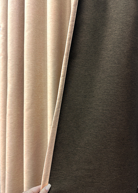 Комплект готовых штор VR-Textil Блэкаут двусторонний Eclipsе № 1816ш Бежевый 200х270 см 2 шт (32-136) Киев - изображение 8