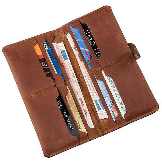 Бумажник мужской из винтажной кожи SHVIGEL 16208 Коричневый Киев