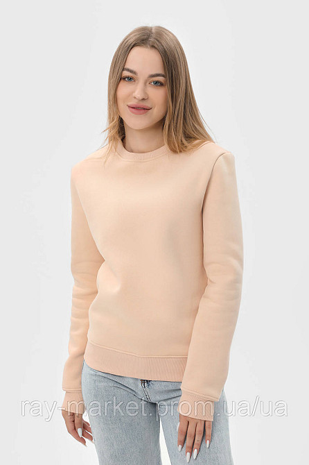 Світшот жіночий базовий утеплений RAY BASIC бежевий (U0301W-Cream) S Київ - фото 1
