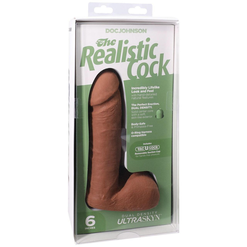 Фалоімітатор Doc Johnson The Realistic Cock ULTRASKYN - 6 Inch with Balls Caramel Sex Aura Київ - фото 8