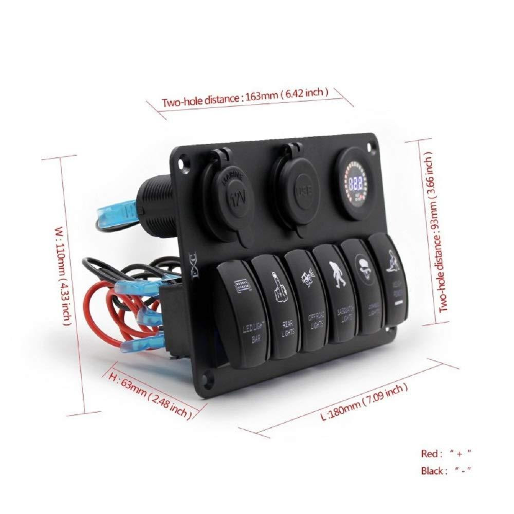 Блок перемикачів HeadLight 6+3 синя підсвітка 12V Харків - фото 6