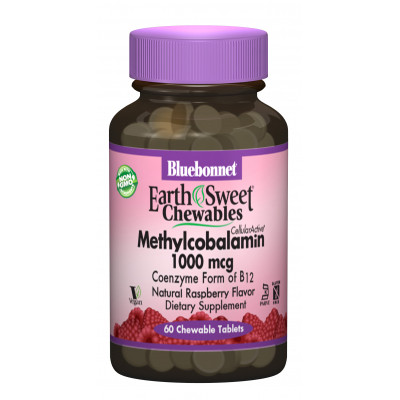 Вітамін Bluebonnet Nutrition Метилкобаламін (В12) 1000мкг, Смак Малини, Earth Sweet Chewa (BLB-00441) Вінниця - фото 1