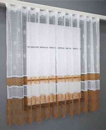 Тюль сітка висотою 1,5м, колекції "Juli" колір білий з коричневим 368т Київ