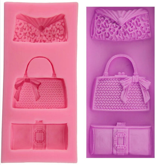 Молд силиконовый Сумки 105 на 50 мм розовый Киев - изображение 3