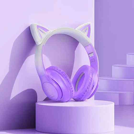 Навушники бездротові HOCO W42 Cat ears BT headphones Purple Grape 6931474795854 Одеса