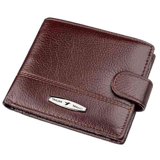 Кошелек горизонтальный мужской флотар кожаный TAILIAN 19009 Коричневый Киев