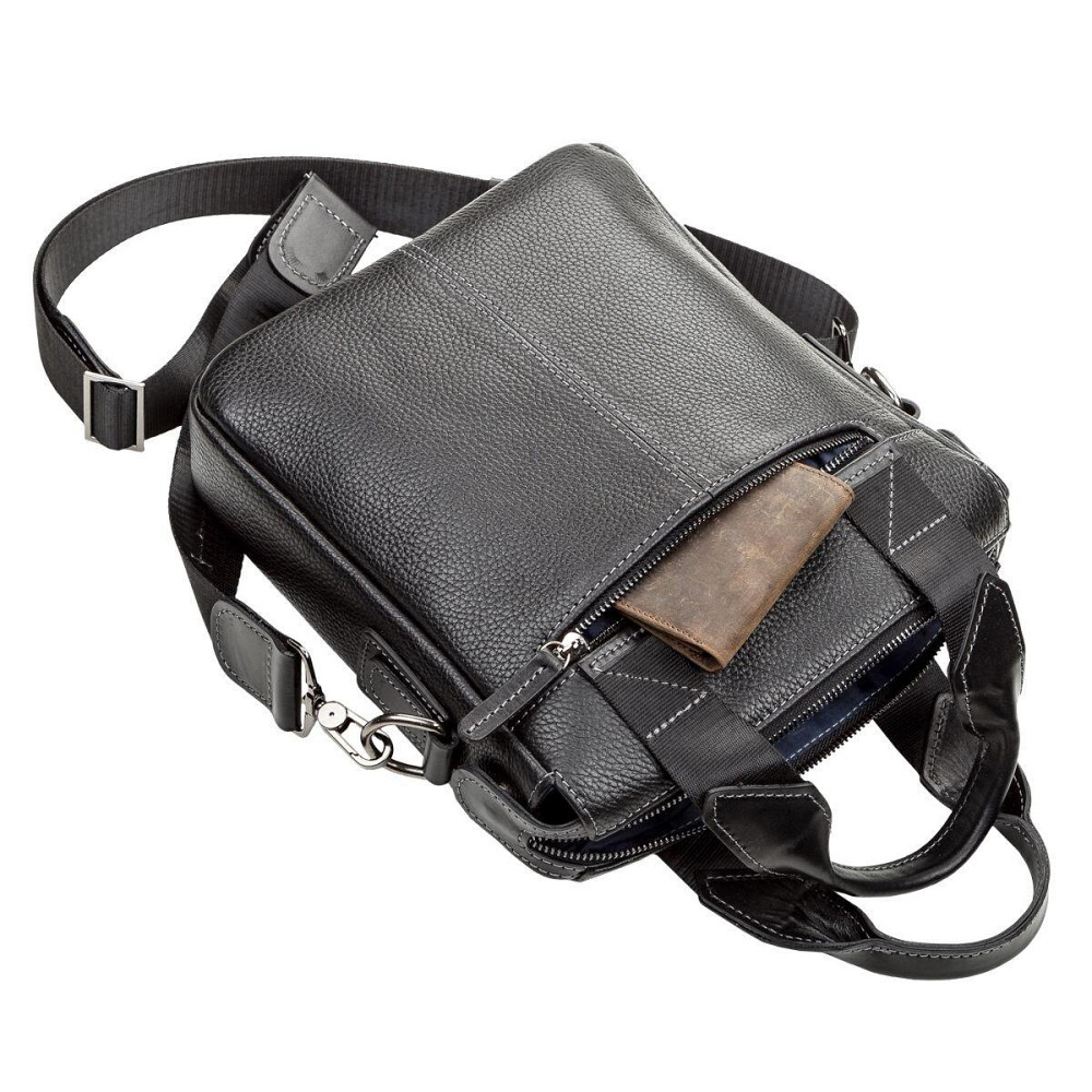 Сумка мужская SHVIGEL 11121 кожаная Черная Киев - изображение 7