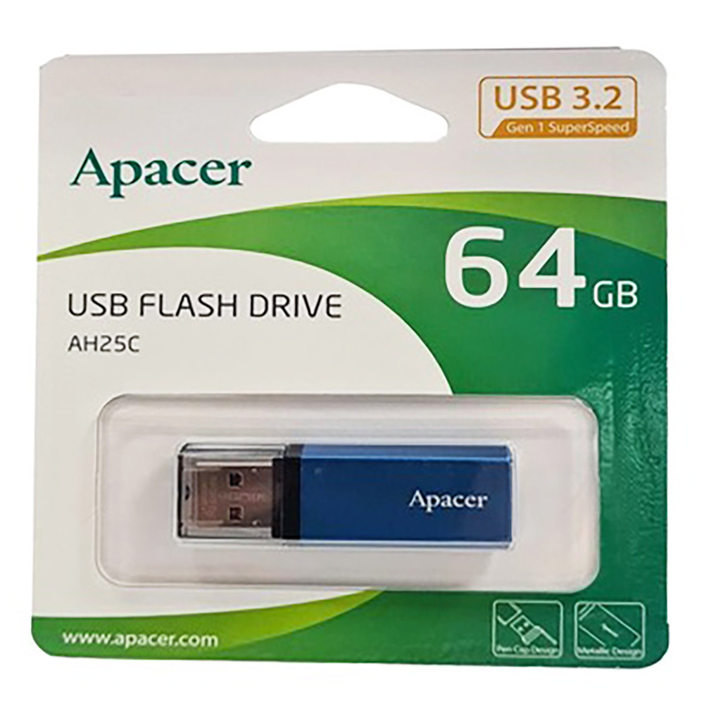 Флеш-накопичувач Apacer USB 3.2 Gen 1 AH25C 64GB Blue Київ - фото 2