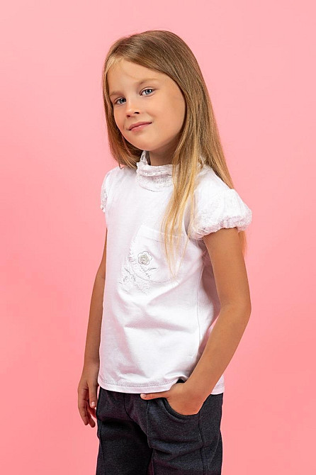 Блуза дитяча, біла топ Крохатушка одяг Київ - фото 2